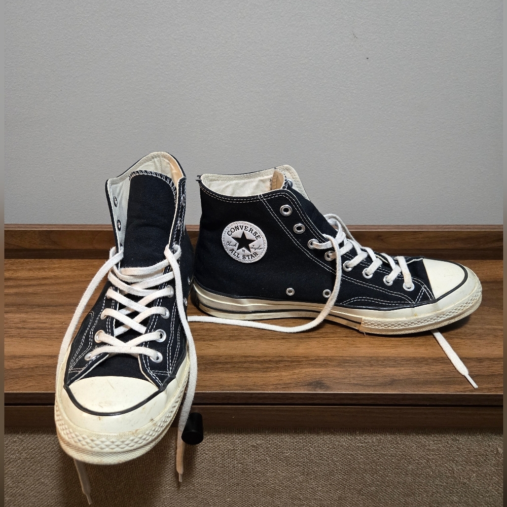 Converse Chuck Taylor All Stars, Black and Cream Color, Size 10M